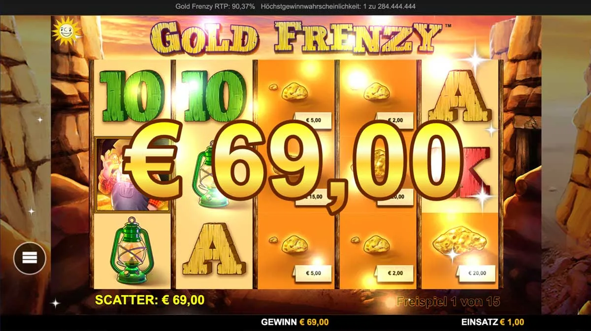MERKUR - Gold Frenzy - Scatter Gewinn