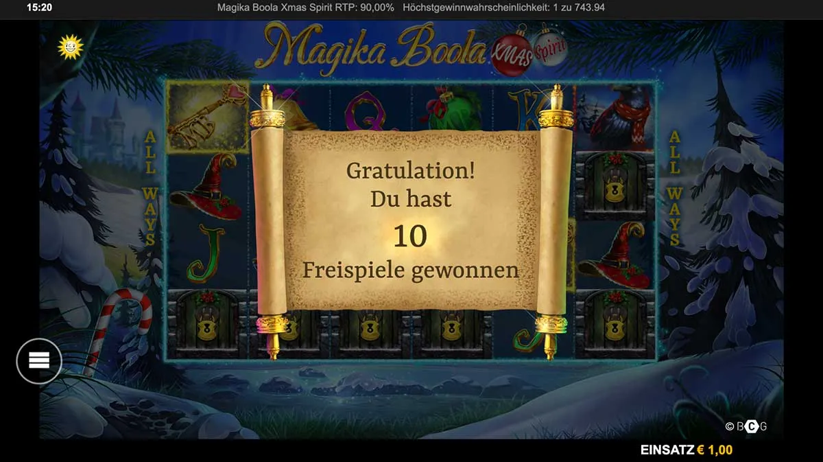 MERKUR - Magika Boola Xmas Spirit - Freispiele