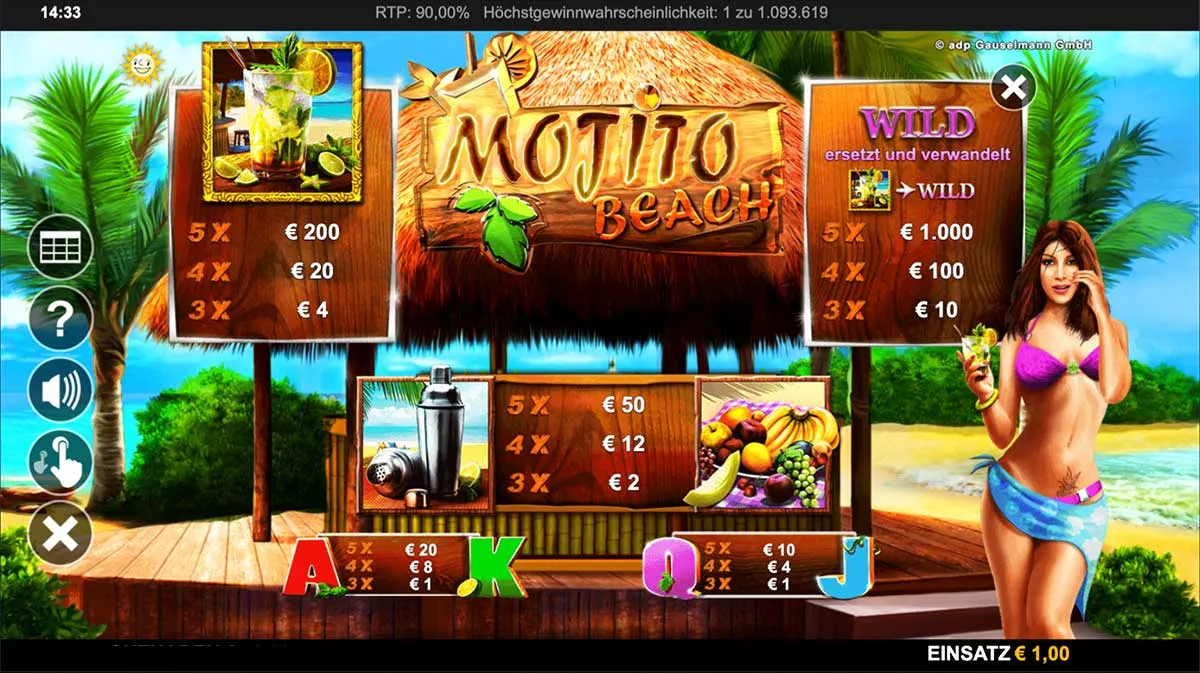 MERKUR - Mojito Beach - Gewinntabelle